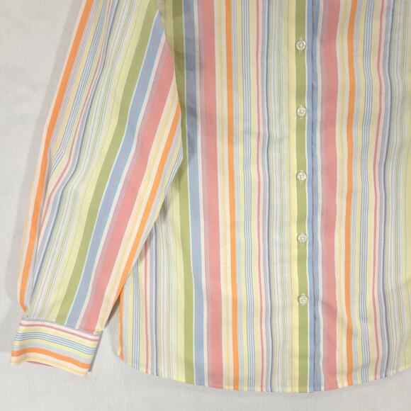 Orvis Shirt Womens 6 Multicolor Striped Wrinkle Resistant Long Sleeve Button Up - Picture 4 of 9